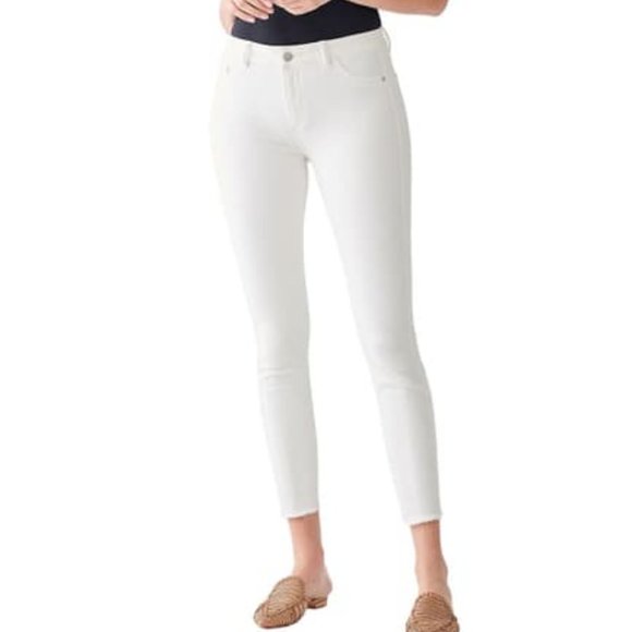 DL1961 White Florence Cropped Skinny Jeans